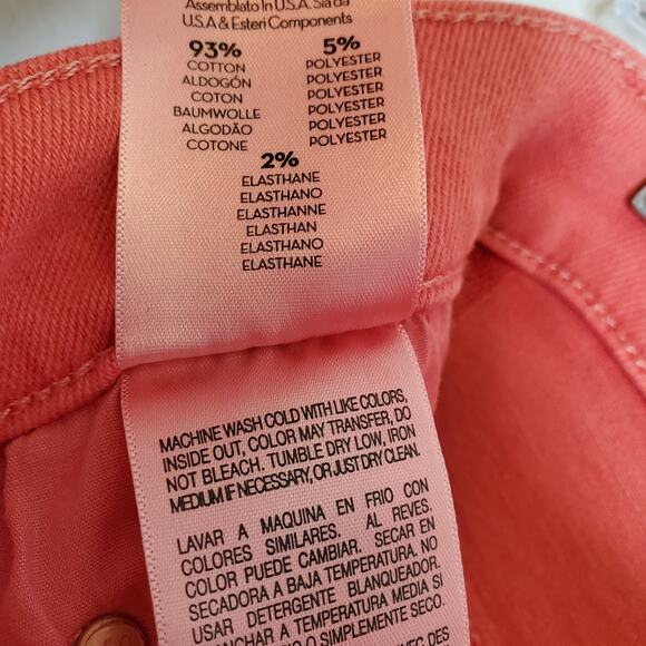 Mother Curbside Heel Fray Jeans Rose Of Sharon 25 Pink High Waisted Straight Leg - Picture 13 of 13